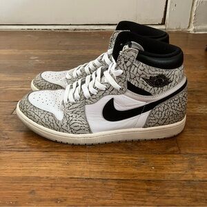 AIR JORDAN 1 OG HIGH SIZE 10.5 GRAY/WHITE/BLACK ELEPHANT CEMENT